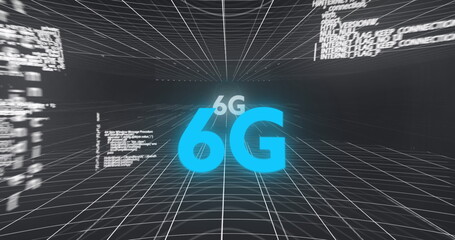 Image of screens with 6g and data in digital space