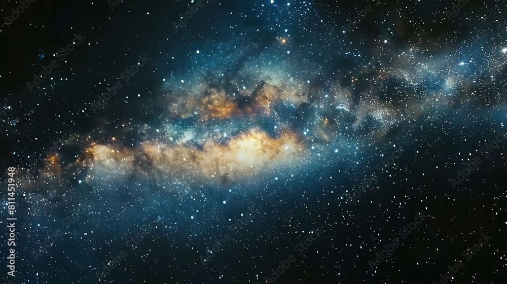 Wall mural close-up of the milky way galaxy with stars and space in the universe close exposure high quality ph