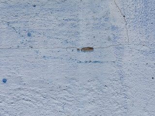 blue wall painted white