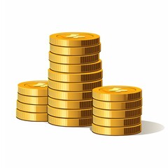 A clear icon showing a money silhouette with coins on a white backdrop, Ai Generated