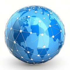 Network globe icon isolated on a white background, Ai Generated