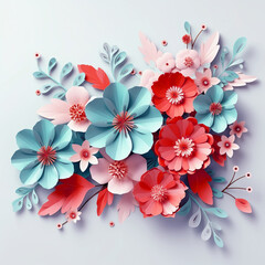 Beautiful 3d colorful flower