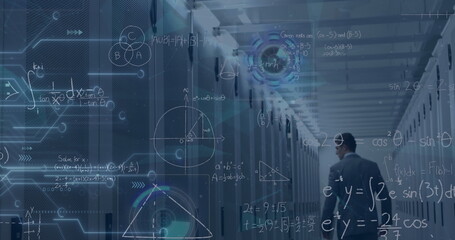 Obraz premium Image of data processing over caucasian female doctor