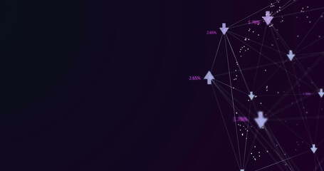 Image of data processing over blue background