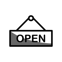 Signboard open tag icon PNG