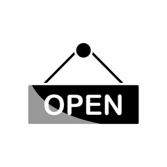 Signboard open tag icon PNG