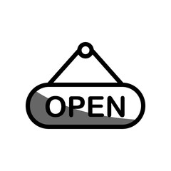 Signboard open tag icon PNG