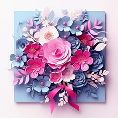 Beautiful 3d colorful flower