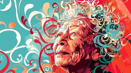 Design a typographic portrait of the birthday honoree using their name and meaningful words or phrases related to birthdays and happiness Incorporate decorative elements like swirls and flourishes to