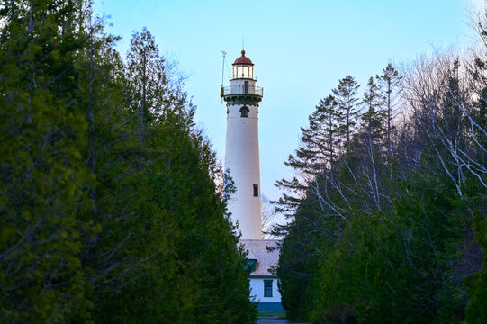 Presque Isle 1870 Lighthouse on Lake Huron, just outside Presque Isle, Michigan.