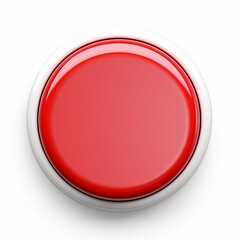 Simplistic easy button, perfectly isolated on a white background, Ai Generated