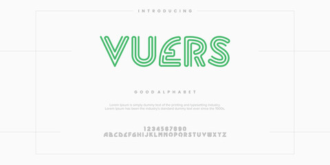 abstract lined minimal modern alphabet fonts. Typography technology vector illustration