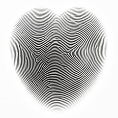 A unique fingerprint heart design isolated on a pristine white background, Ai Generated