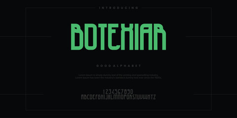 Abstract minimal modern alphabet fonts. Typography technology vector illustration