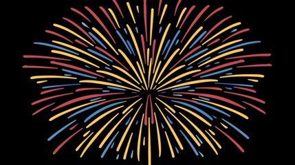 Vivid firework display lights up the sky with vibrant hues, Ai Generated