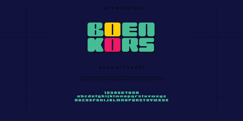 Modern minimal abstract alphabet fonts. Typography colorful creative font. vector illustration