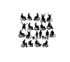 Disabled Activity Silhouettes, art vector design