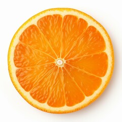 Bright, vibrant orange slice on a crisp white background, Ai Generated