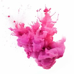 Vibrant pink splodge, crisply isolated on a white background, Ai Generated
