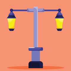 Garden lamp icon. Subtable to place on light, outdoor, etc.