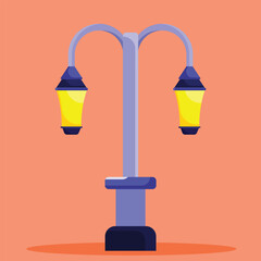Garden lamp icon. Subtable to place on light, outdoor, etc.