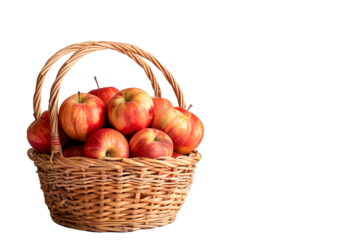 basket of apples, transparant background, PNG file