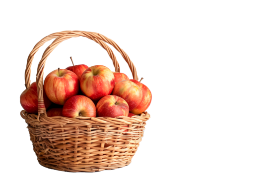 basket of apples, transparant background, PNG file