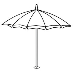 Outdoor Umbrella outline coloring book page line art illustration digital drawing