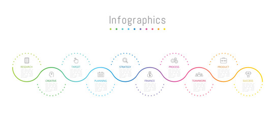 Infographic 10 options design elements for your business data. Vector Illustration.