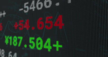 Image of data processing over black background