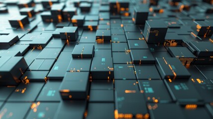 Abstract glow realistic geometric shape background, concept of modern futuristic technology background, wallpaper of technology of game