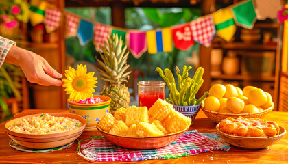 Typical June festival foods. Typical foods from the São João festival, celebrated in Brazil.
