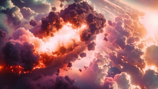 A rock crashing into the earth as seen from space. A rock crashing into planet earth. Disaster from space. Last day of earth.