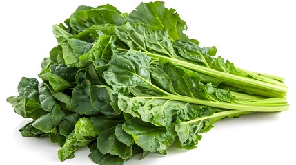 Pile of greens heaped together, with green spinach isolated on a white background. - Powered by Adobe