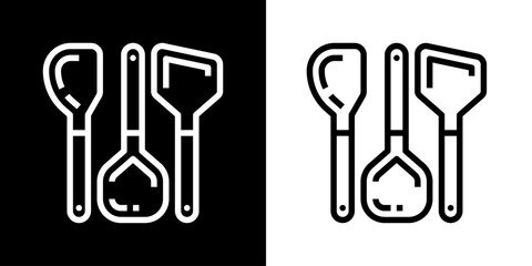 Fototapeta premium Cooking icon. Cook. Food icon. Cooking utensil icon. Kitchen tool icon. Black icon. Silhouette icon.