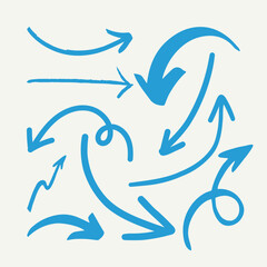 blue arrows vector set