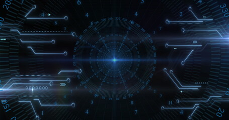 Image of scope scanning and data processing over computer motherboard