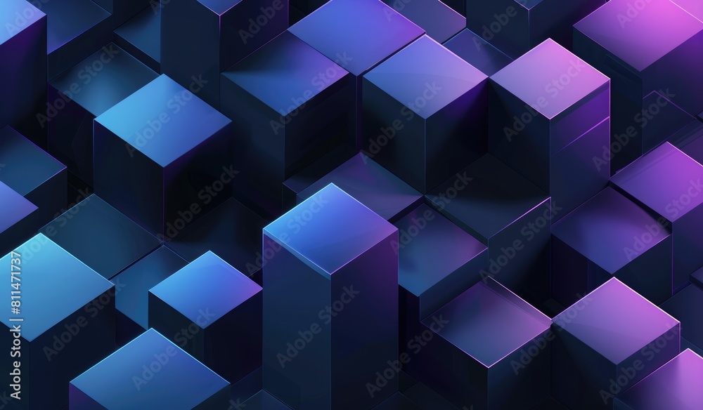 Canvas Prints technological patterns, with gradient blue and purple theme, abstract background, created with ai
