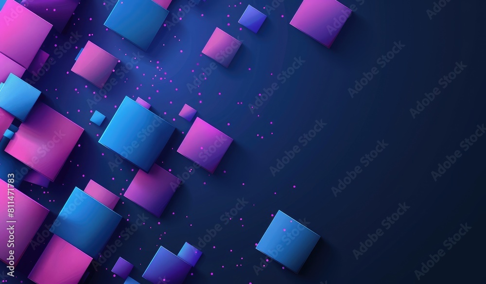 Canvas Prints technological patterns, with gradient blue and purple theme, abstract background, created with ai