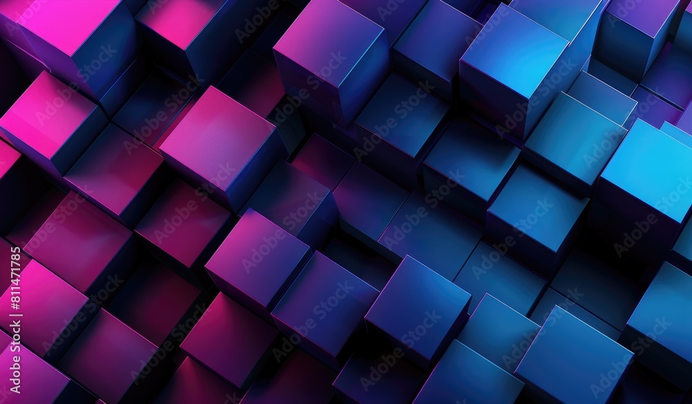Canvas Prints technological patterns, with gradient blue and purple theme, abstract background, created with ai