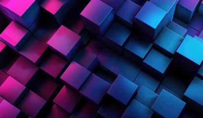 Technological patterns, with gradient blue and purple theme, abstract background, created with AI