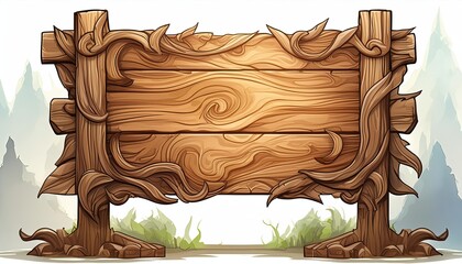 Naklejka premium wooden sign board or wooden sign on a white background