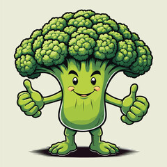 broccoli cartoon illustration mascot vector