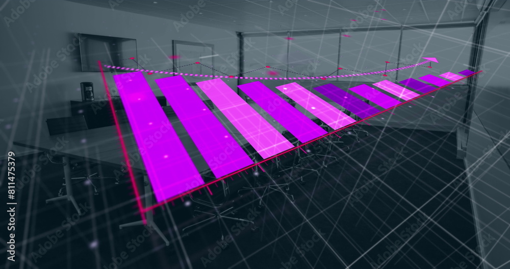 Canvas Prints Image of statistics and data processing over office