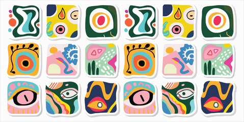 abstract elements eye theme bundle set