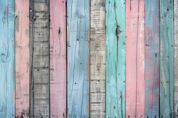 pastel wood wooden With plank texture wall background Through use wash Giving a feeling of looking old and beautiful - generative ai