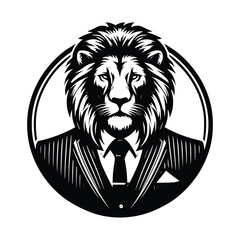 A lion wearing suite vctor illustration