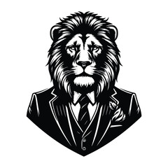 A lion wearing suite vctor illustration