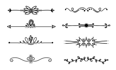 Hand drawn ornamental divider with arrows