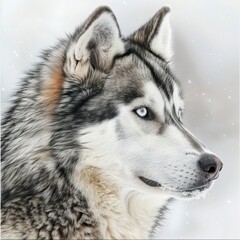 Obraz premium A husky wolf dog portrait 